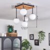 Chehalis Ceiling Light - glass 12 cm Ecru, black, 5-light sources