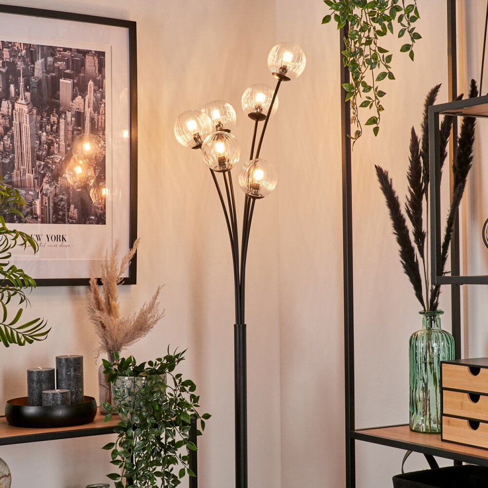 Bernado Floor Lamp - glass 10 cm clear, 6-light sources