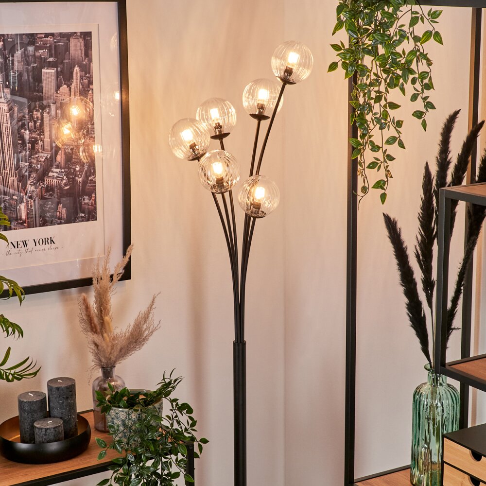 Bernado Floor Lamp - glass 10 cm clear, 6-light sources