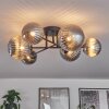 Chehalis Ceiling Light - glass 12 cm, 15 cm Smoke-coloured, 6-light sources