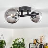 Chehalis Ceiling Light - glass 10 cm, 12 cm black, 2-light sources