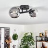 Chehalis Ceiling Light - glass 10 cm, 12 cm black, 2-light sources