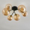 Chehalis Ceiling Light - glass 12 cm, 15 cm gold, black, 6-light sources