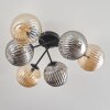 Chehalis Ceiling Light - glass 15 cm Amber, Smoke-coloured, 6-light sources