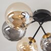 Chehalis Ceiling Light - glass 15 cm gold, black, 6-light sources