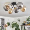 Chehalis Ceiling Light - glass 15 cm gold, black, 6-light sources