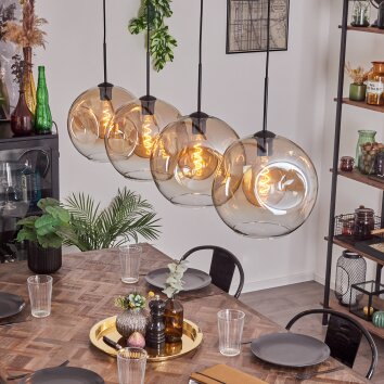 Ripoll Pendant Light - glass 30 cm Amber, clear, 4-light sources