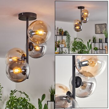 Gastor Ceiling Light - glass 15 cm Amber, clear, Smoke-coloured, 4-light sources