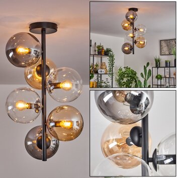 Gastor Ceiling Light - glass 15 cm Amber, clear, Smoke-coloured, 6-light sources