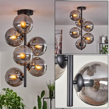 Gastor Ceiling Light - glass 15 cm Smoke-coloured, 6-light sources