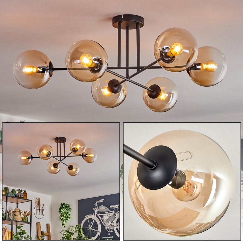 Koyoto Ceiling Light - glass 15 cm Amber, clear, 6-light sources main product photo