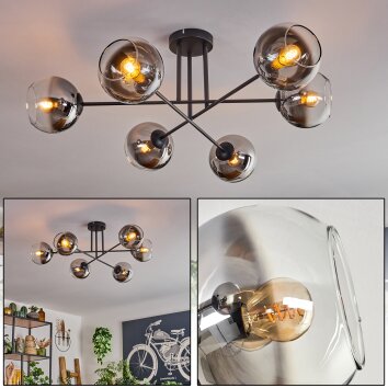 Koyoto Ceiling Light - glass 15 cm chrome, clear, 6-light sources