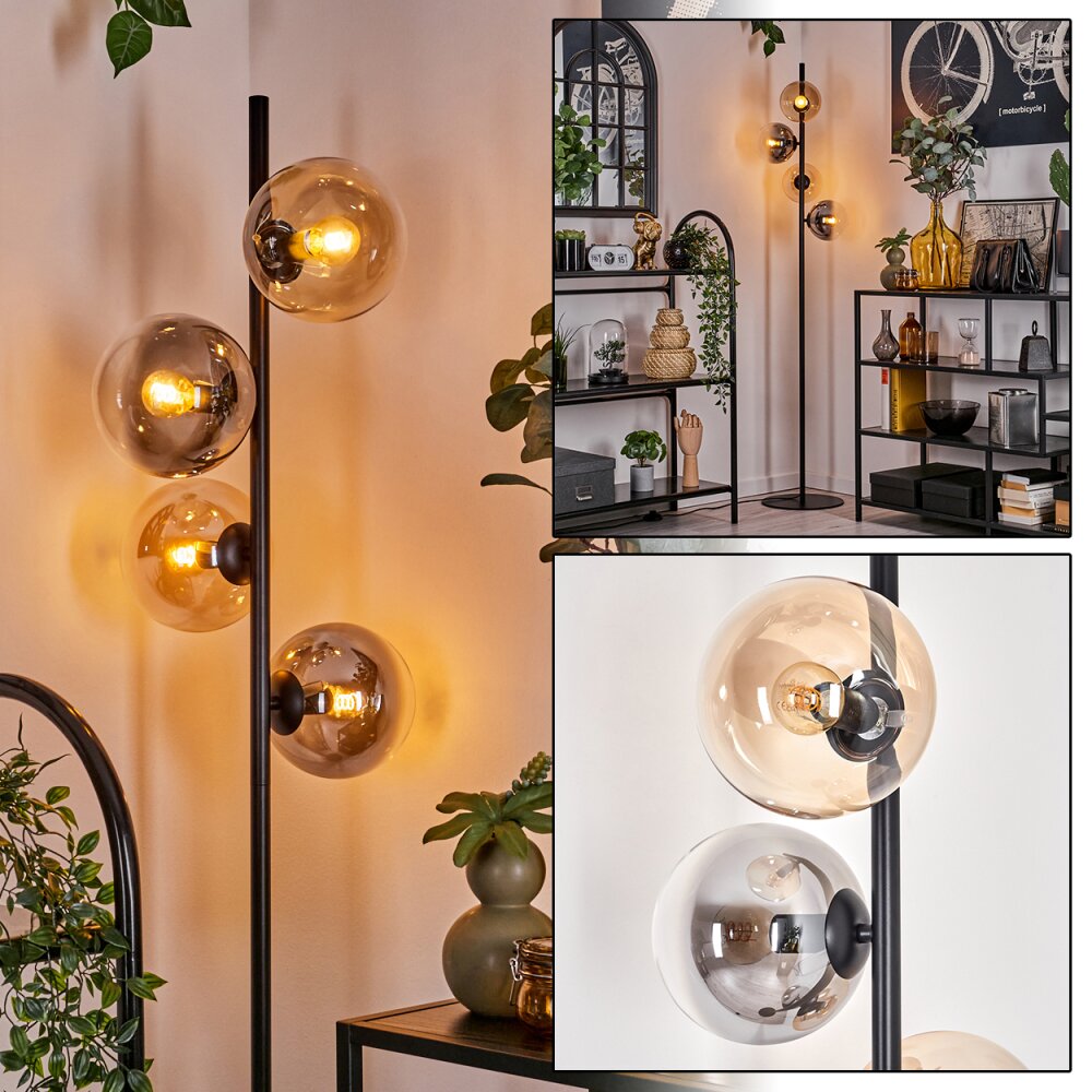 Gastor Floor Lamp - glass 15 cm Amber, clear, Smoke-coloured, 4-light sources main product photo