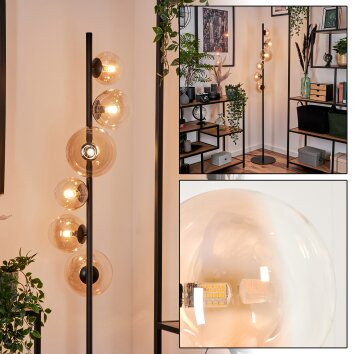 Remaisnil Floor Lamp - glass 10 cm, 12 cm, 15 cm Amber, clear, 6-light sources