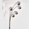 Ripoll Floor Lamp - glass 15 cm chrome, 5-light sources