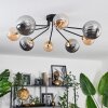 Chehalis Ceiling Light - glass 12 cm, 15 cm gold, black, 8-light sources