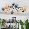 Chehalis Ceiling Light - glass 12 cm, 15 cm gold, black, 8-light sources