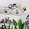 Chehalis Ceiling Light - glass 15 cm gold, black, 8-light sources