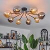 Chehalis Ceiling Light - glass 15 cm gold, black, 8-light sources