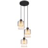 Globo HENDRY Pendant Light black, 3-light sources