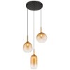 Globo LOPUSA Pendant Light brass, black, 3-light sources