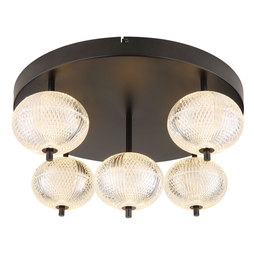 Globo AIDA Ceiling Light LED black, 5-light sources