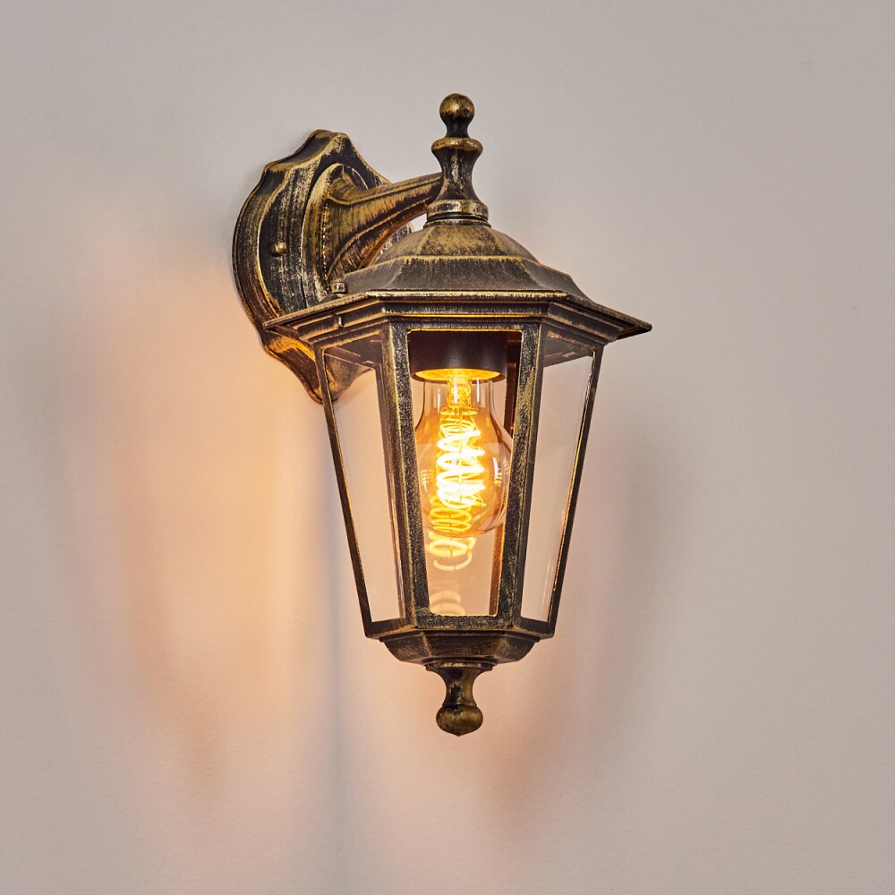 Loria Outdoor Wall Light gold, black, 1-light source