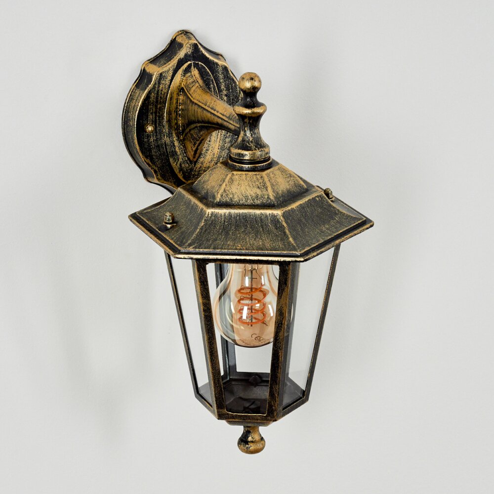 Loria Outdoor Wall Light gold, black, 1-light source