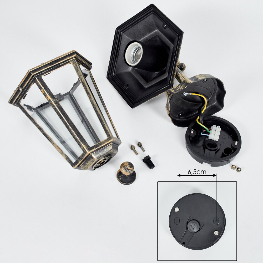 Loria Outdoor Wall Light gold, black, 1-light source
