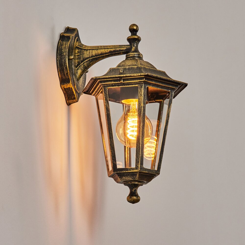Loria Outdoor Wall Light gold, black, 1-light source