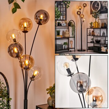 Gastor Floor Lamp - glass 15 cm Amber, clear, Smoke-coloured, 6-light sources