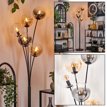 Gastor Floor Lamp - glass 15 cm Amber, clear, Smoke-coloured, 5-light sources