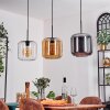 Lauden Pendant Light - glass 25 cm Amber, chrome, clear, 3-light sources