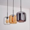 Lauden Pendant Light - glass 25 cm Amber, chrome, clear, 3-light sources