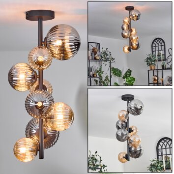 Chehalis Ceiling Light - glass 10 cm, 12cm, 15cm Amber, Smoke-coloured, 8-light sources