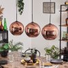 Koyoto Pendant Light - glass 30 cm coppery, 3-light sources