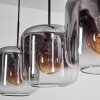 Lauden Pendant Light - glass 25 cm clear, Smoke-coloured, 3-light sources