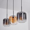 Lauden Pendant Light - glass 25 cm Amber, clear, Smoke-coloured, 3-light sources