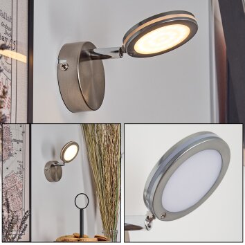 Sarnadinha wall light LED matt nickel, 1-light source