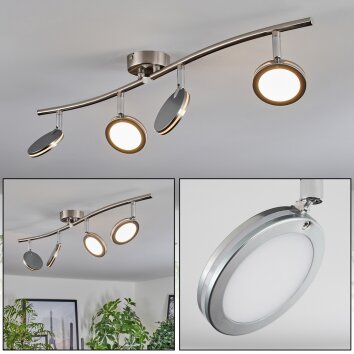 Sarnadinha ceiling light LED matt nickel, 4-light sources