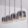 Lauden hanging light clear, Smoke-coloured, 4-light sources