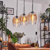 Vevino pendant light Amber, clear, 3-light sources