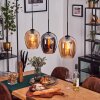 Vevino pendant light Amber, chrome, 3-light sources