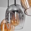 Vevino pendant light Amber, clear, Smoke-coloured, 3-light sources