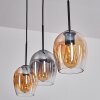 Vevino pendant light Amber, clear, Smoke-coloured, 3-light sources