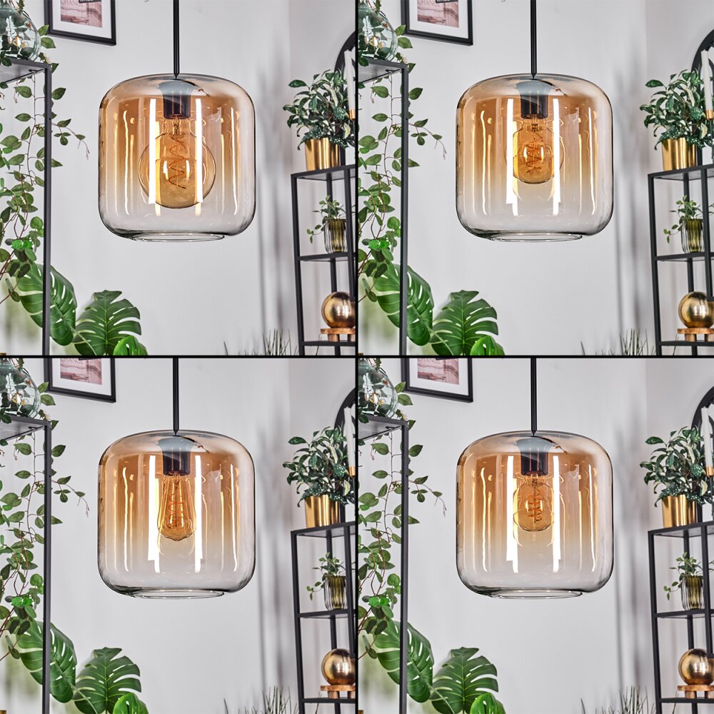 Lauden hanging light Amber, clear, 4-light sources