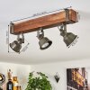 Pehefito ceiling light dark brown, grey, green, 3-light sources