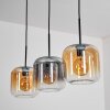 Lauden pendant light Amber, clear, Smoke-coloured, 3-light sources