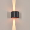 Tamarin outdoor wall light, Up & Down Light, wall light LED copper, black, 1-light source