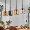 Lauden pendant light Amber, chrome, clear, 4-light sources